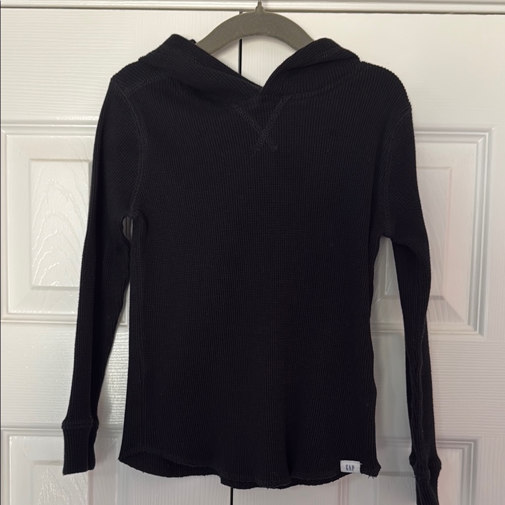 Gap hooded long sleeve waffle shirt